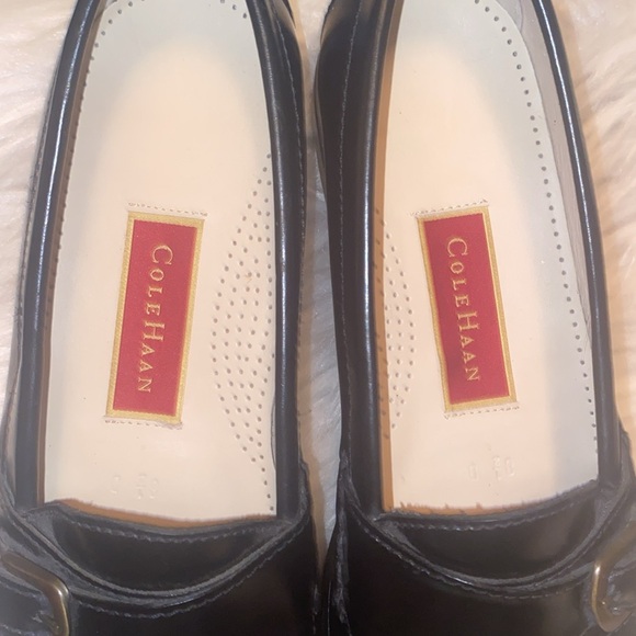 Cole Haan Dress Shoe Men’s Size 8.5 D Loafers Black Leather Buckle Kiltie Monk - Picture 13 of 15
